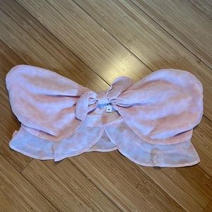 LPA Pink Cheetah Tie Bandeau Top